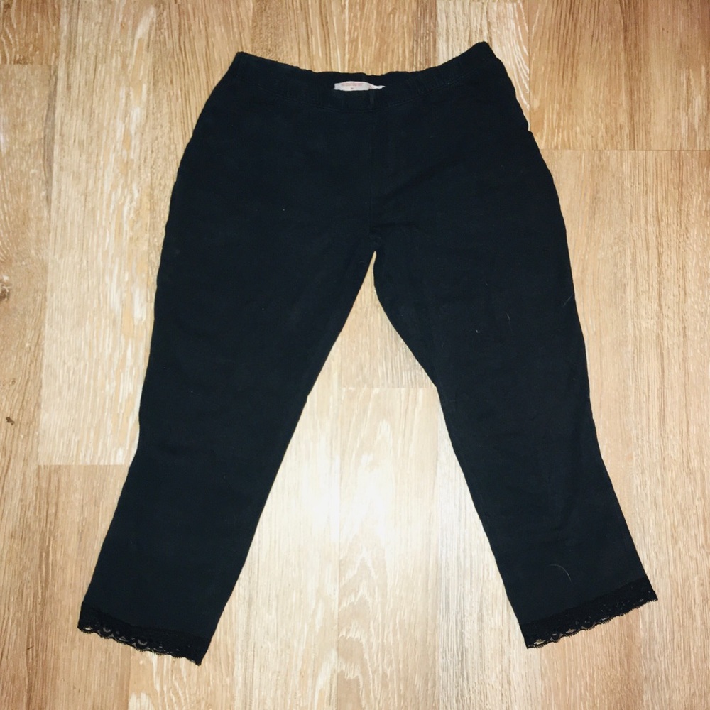 Black tights lace trim